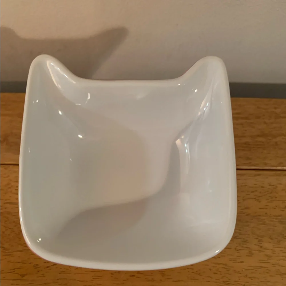 Whisker City Elevated Ceramic Cat Bowl Blue